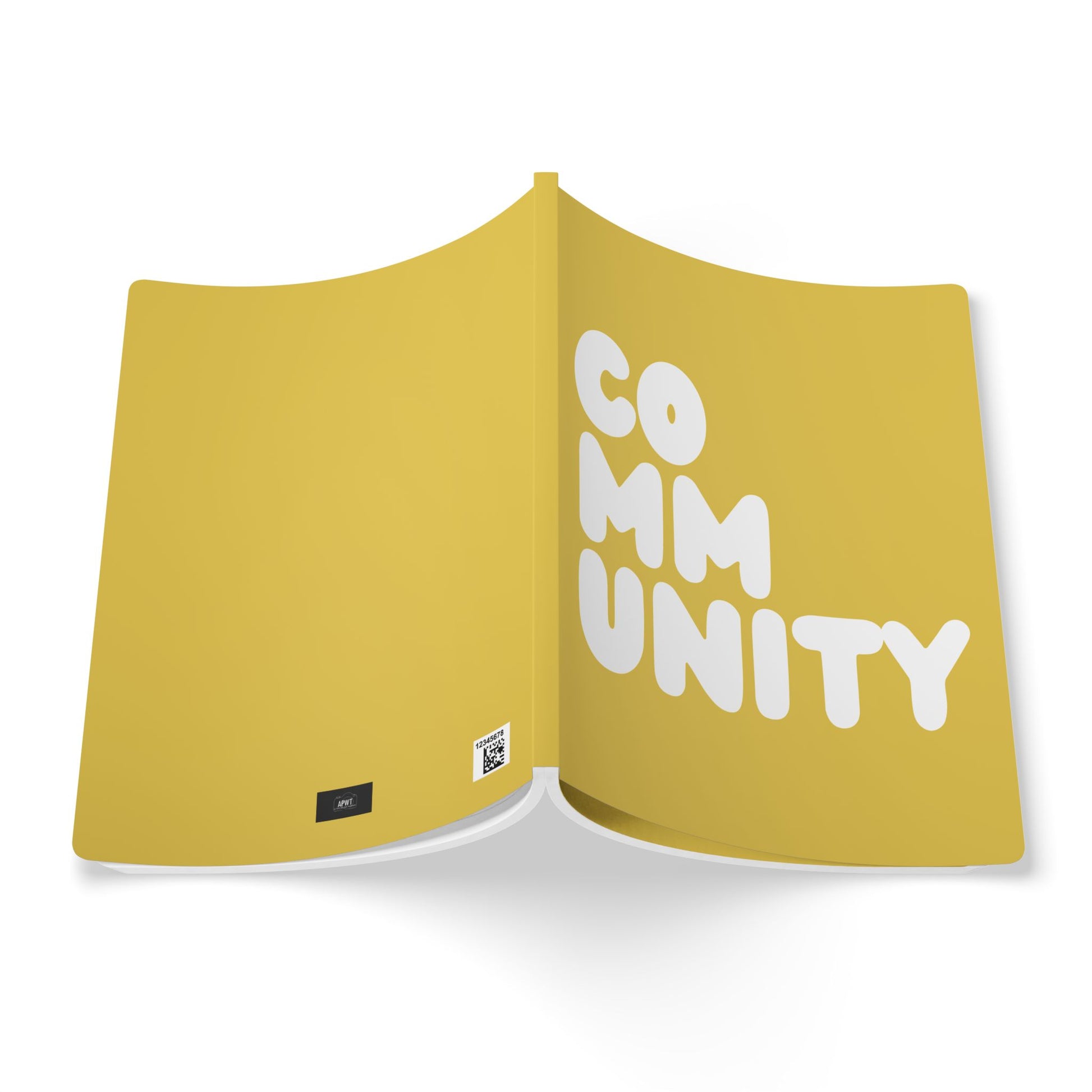 The outside of the A Community in Yellow Soft Cover Journal (100 Pages) - The APWT Gift Shop