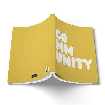 The outside of A Community in Yellow Soft Cover Journal (200 Pages) - The APWT Gift Shop