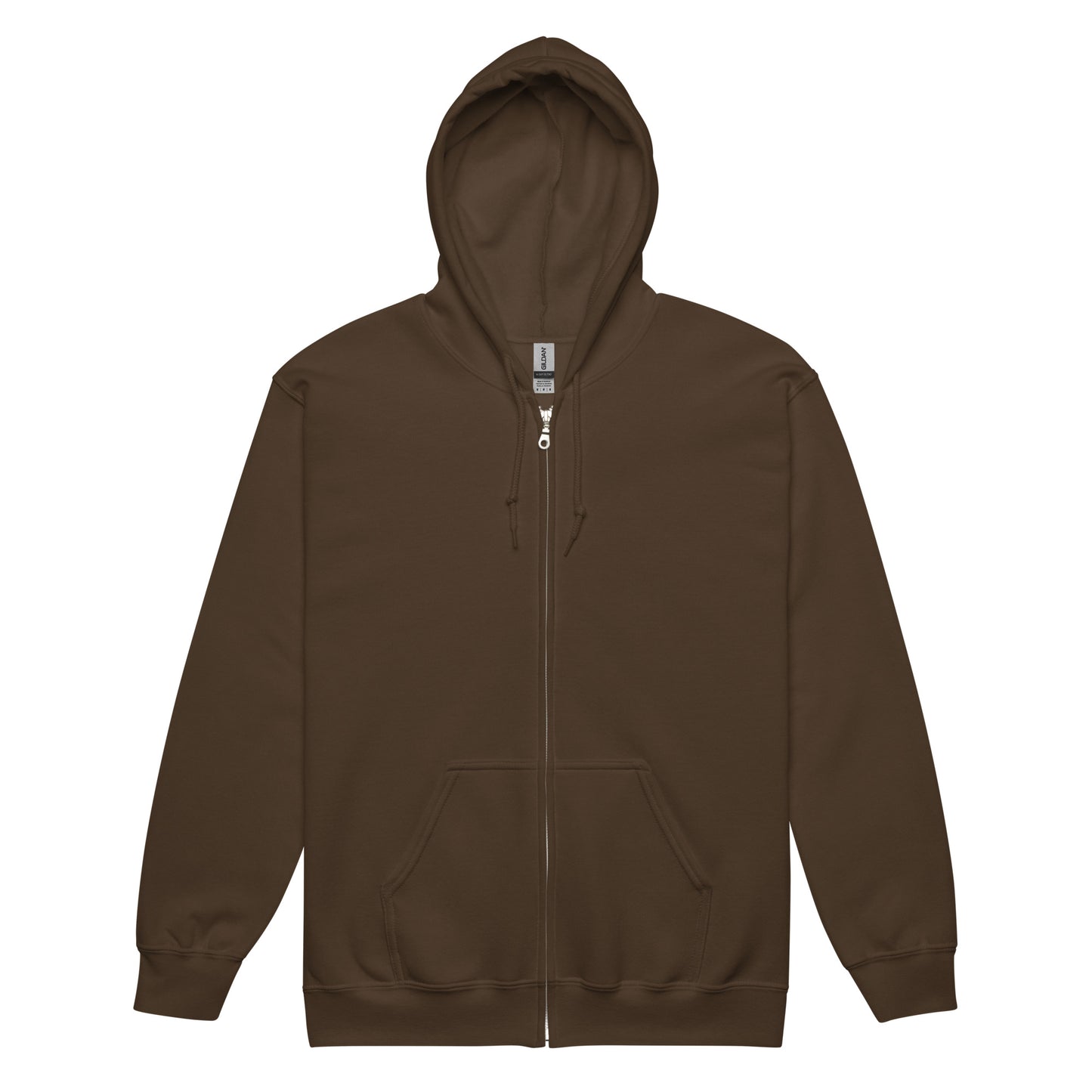 Exhausted in Brown Unisex Zip-Up Hoodie from the APWT Gift Shop front