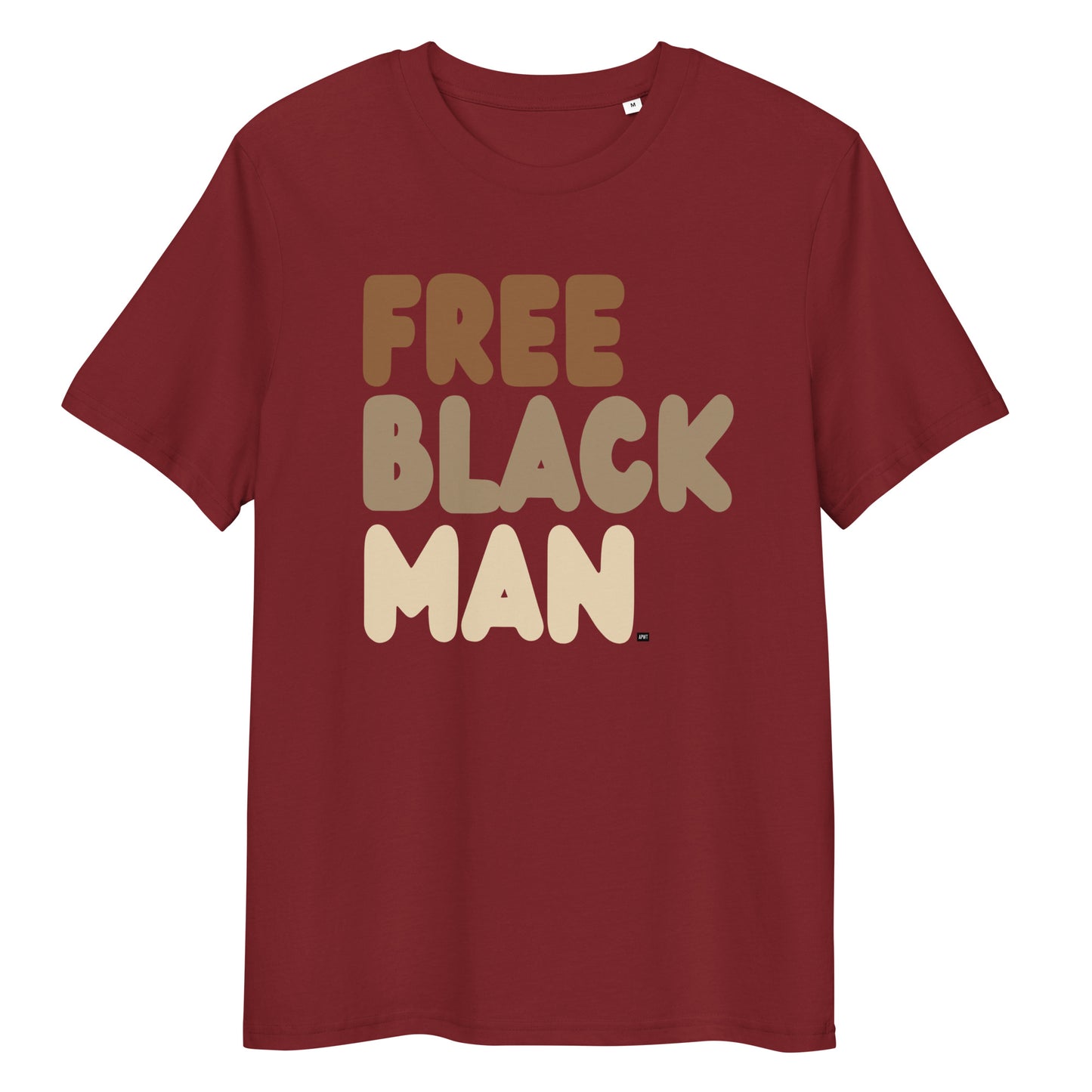 Free Black Man Premium Unisex T-Shirt in Burgundy