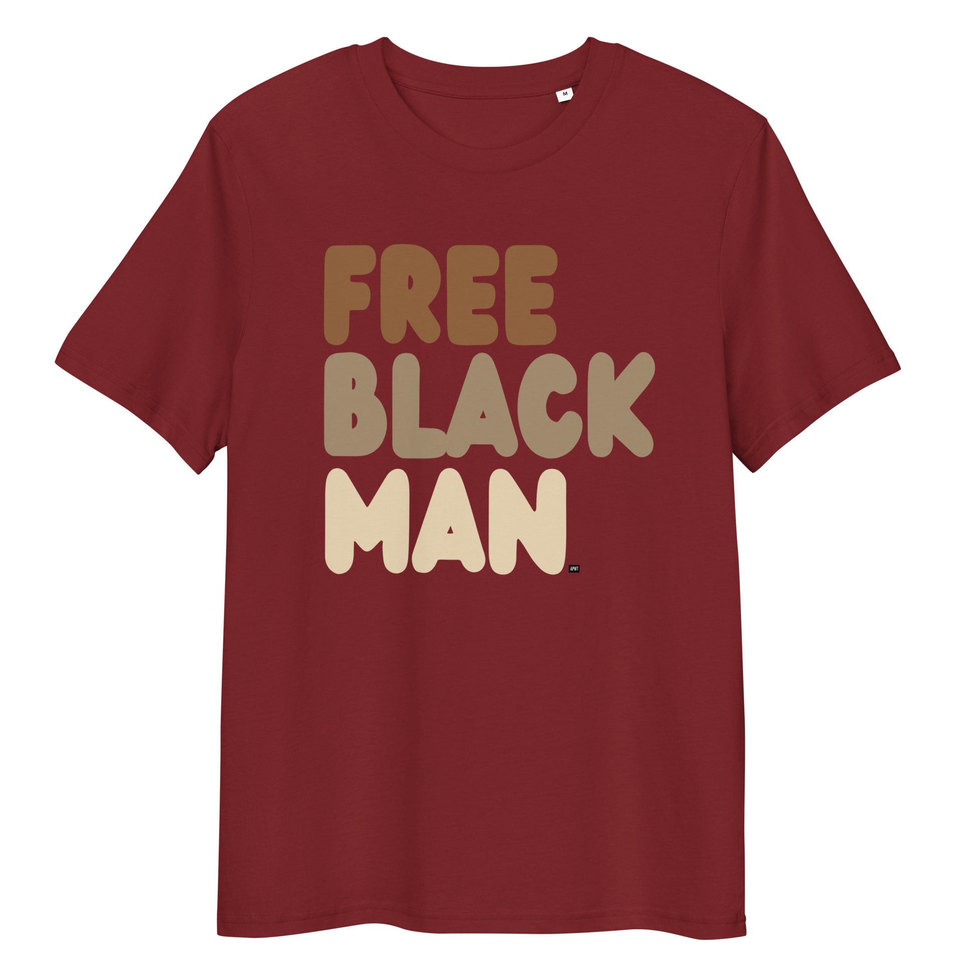Free Black Man Premium Unisex T-Shirt in Burgundy