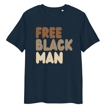 Free Black Man Premium Unisex T-Shirt in Navy Blue