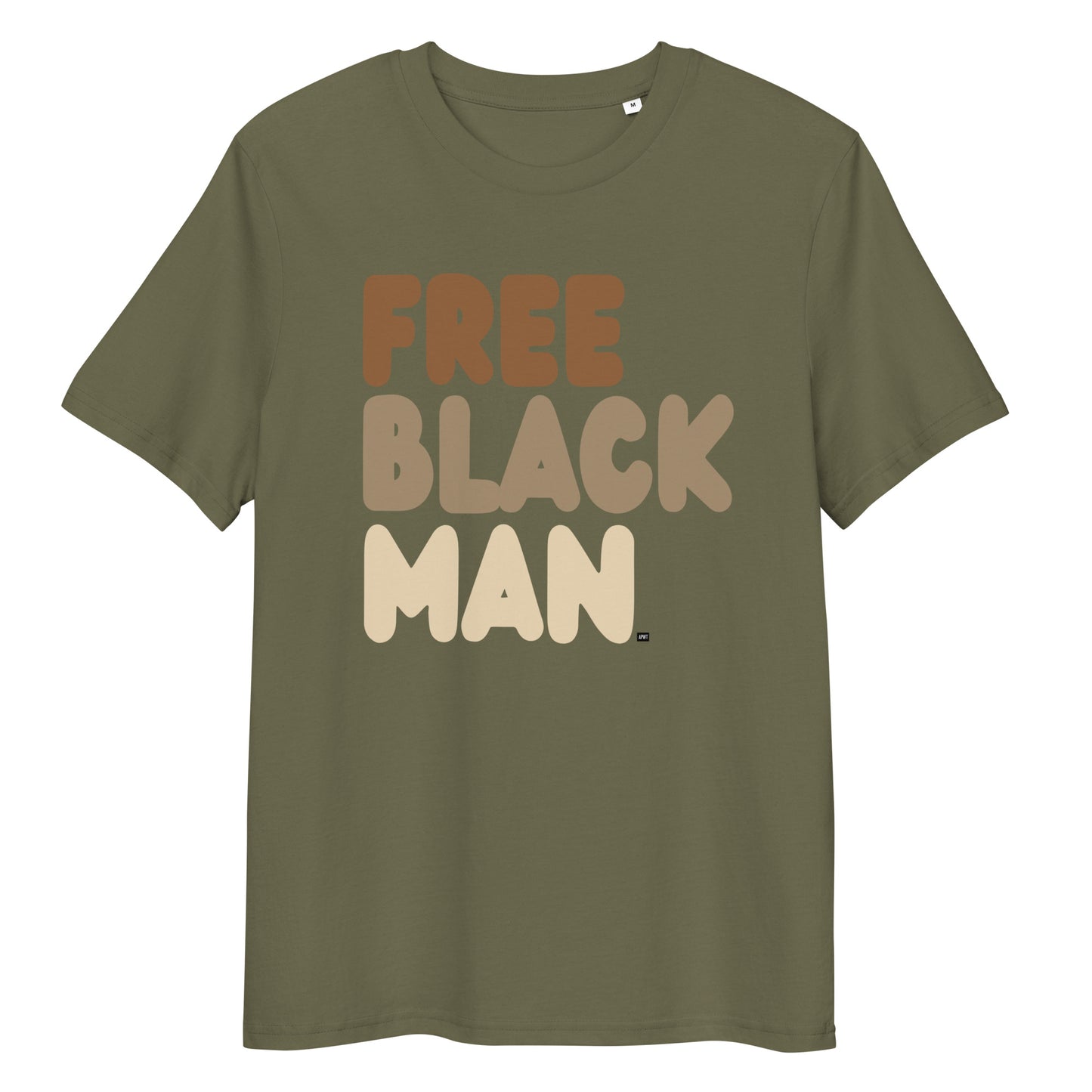 Free Black Man Premium Unisex T-Shirt in Olive Green