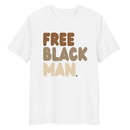 Free Black Man Premium Unisex T-Shirt in White