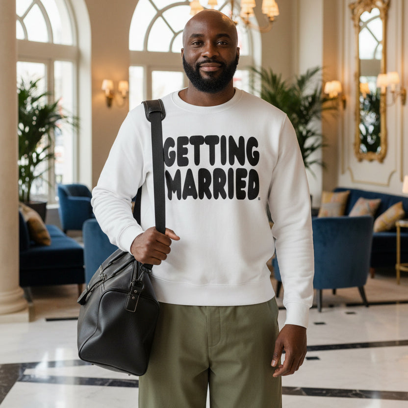 Getting Married Premium Unisex Crew Neck White Sweatshirt