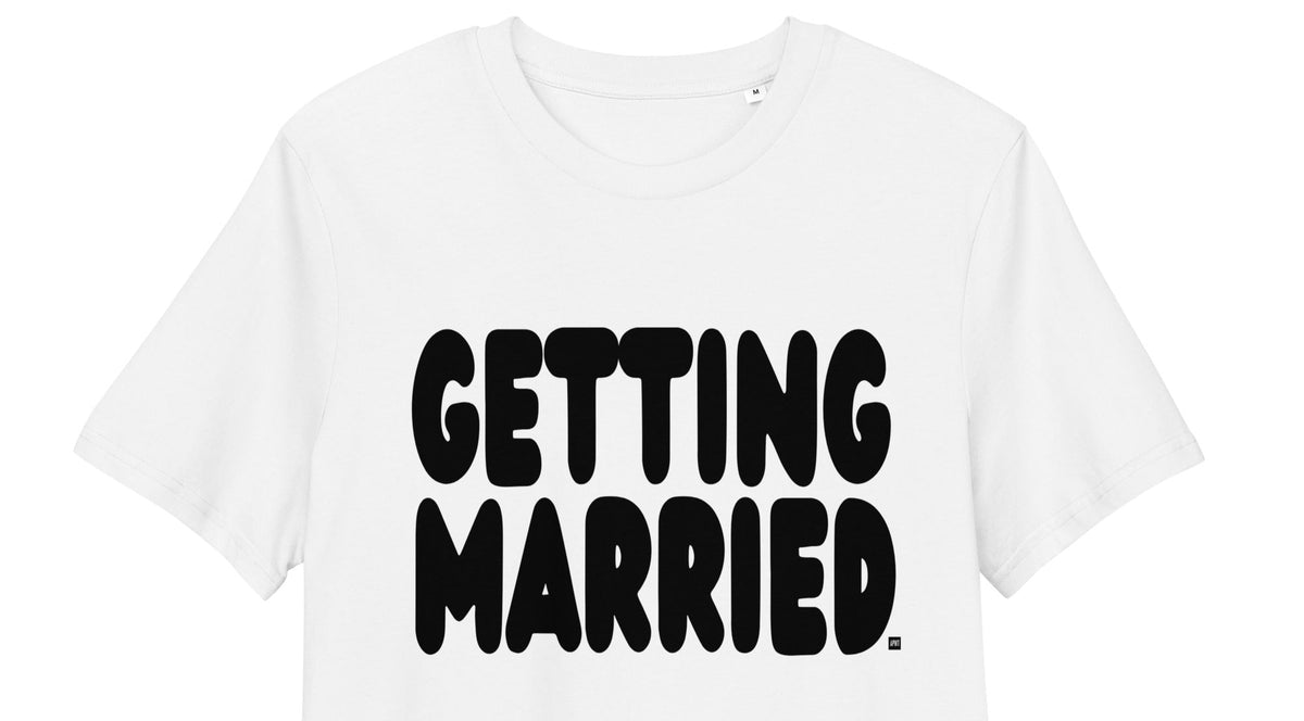 The APWT Gift Shop's Getting Married Premium Unisex White T-Shirt from the APWT Wedding Shop and the Premium Basics Collection