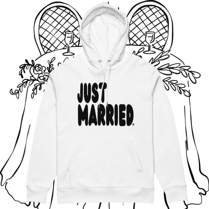 Just Married Premium Unisex White Hoodie