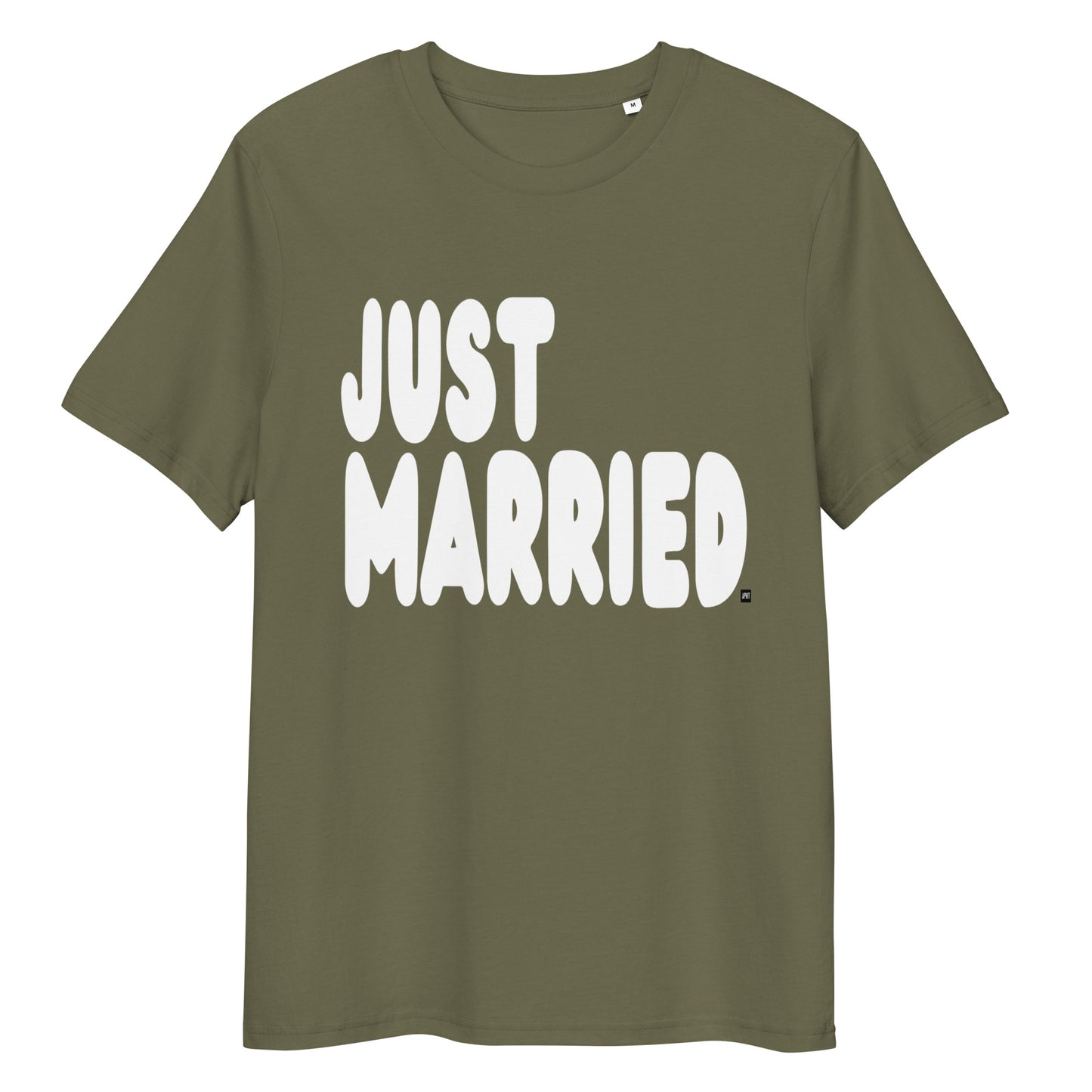 Just Married Premium Unisex T-Shirt in Olive Green