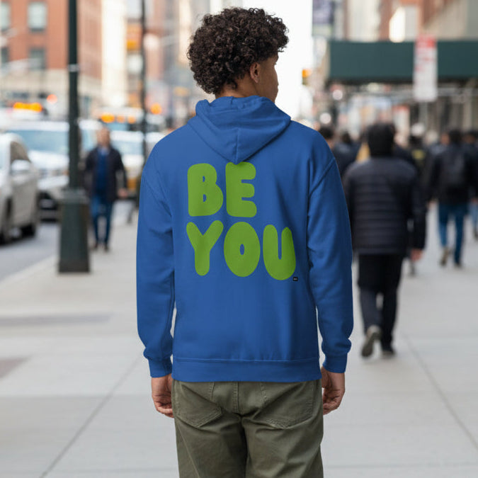 Be You in Blue and Green Unisex Zip-Up Hoodie