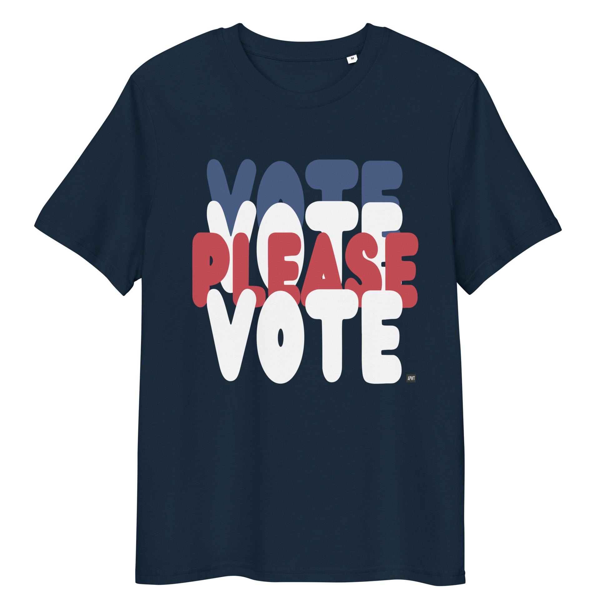 Please Vote Unisex Premium T-Shirt in Navy Blue from the APWT Gift Shop