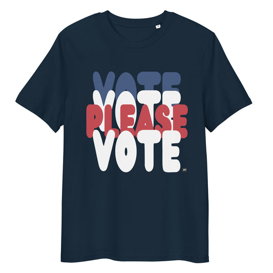Please Vote Unisex Premium T-Shirt in Navy Blue from the APWT Gift Shop