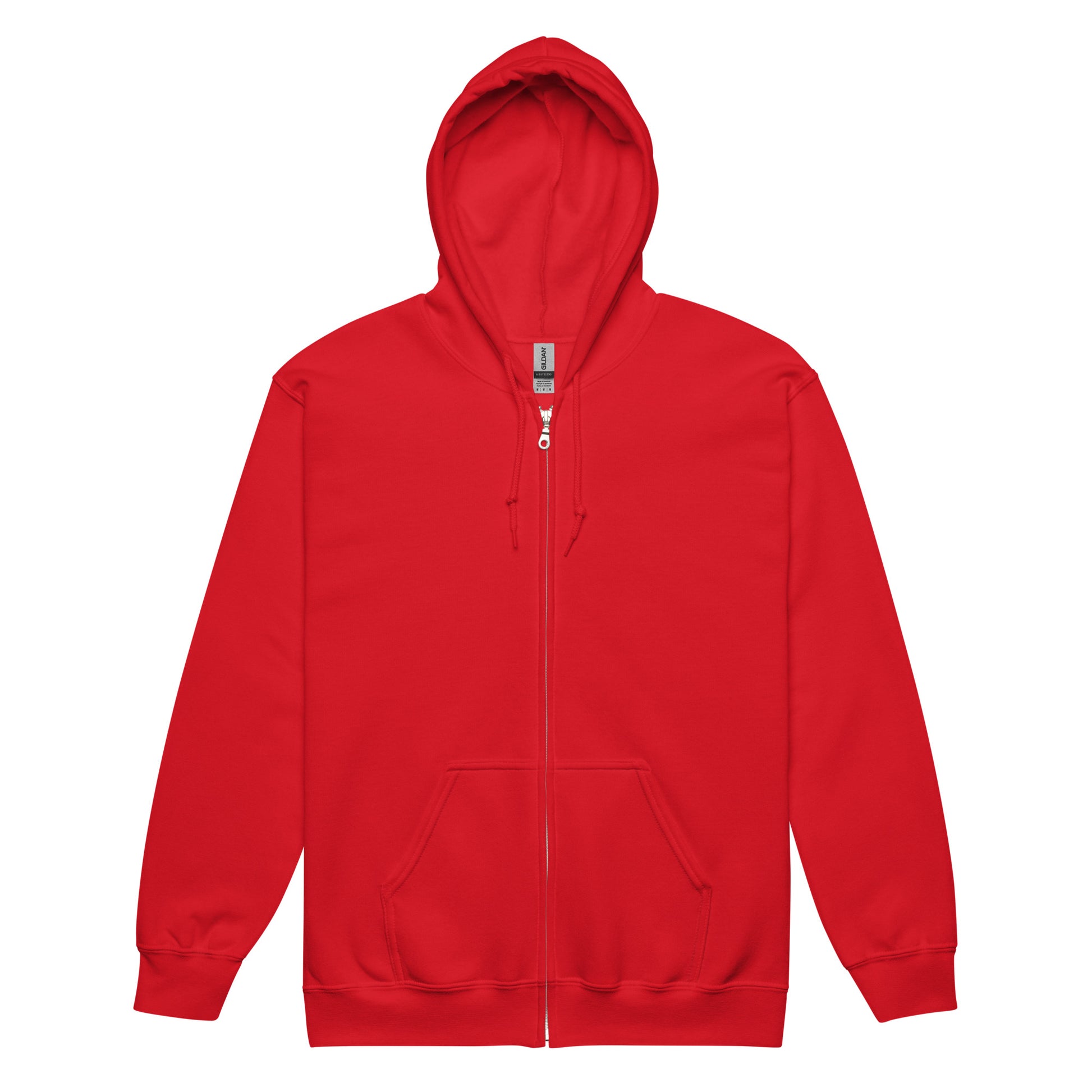 Please Vote in Cautionary Red Unisex Zip-Up Hoodie from the APWT Gift Shop front