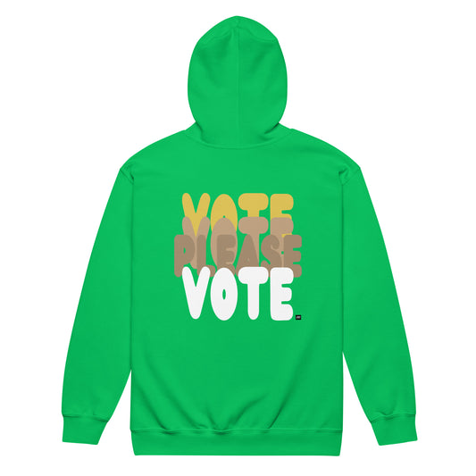 Please Vote in Green Spaces Unisex Zip-up Hoodie from the APWT Gift Shop