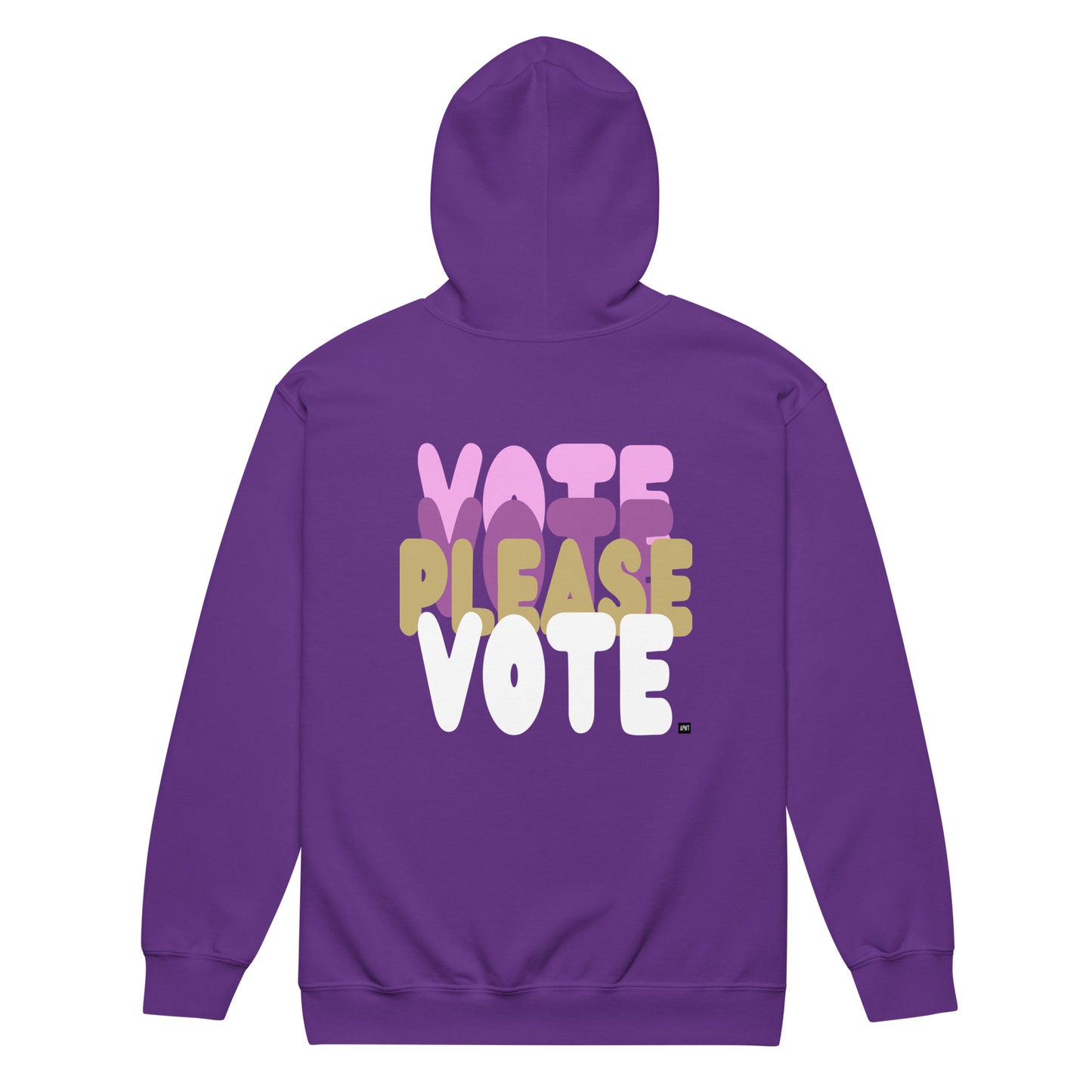 Please Vote in Purple States Unisex Zip-Up Hoodie from the APWT Gift Shop