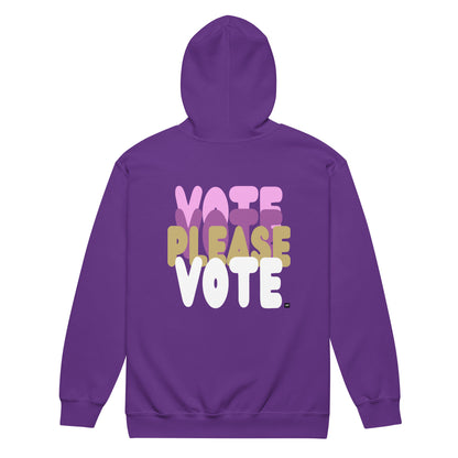 Please Vote in Purple States Unisex Zip-Up Hoodie from the APWT Gift Shop