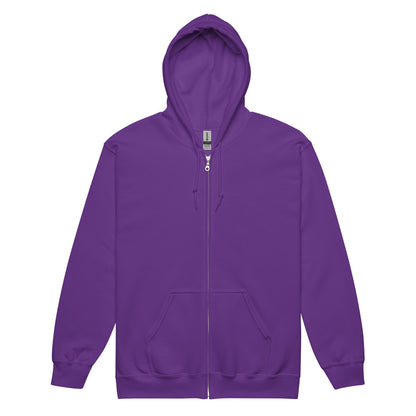 Please Vote in Purple States Unisex Zip-Up Hoodie from the APWT Gift Shop Front