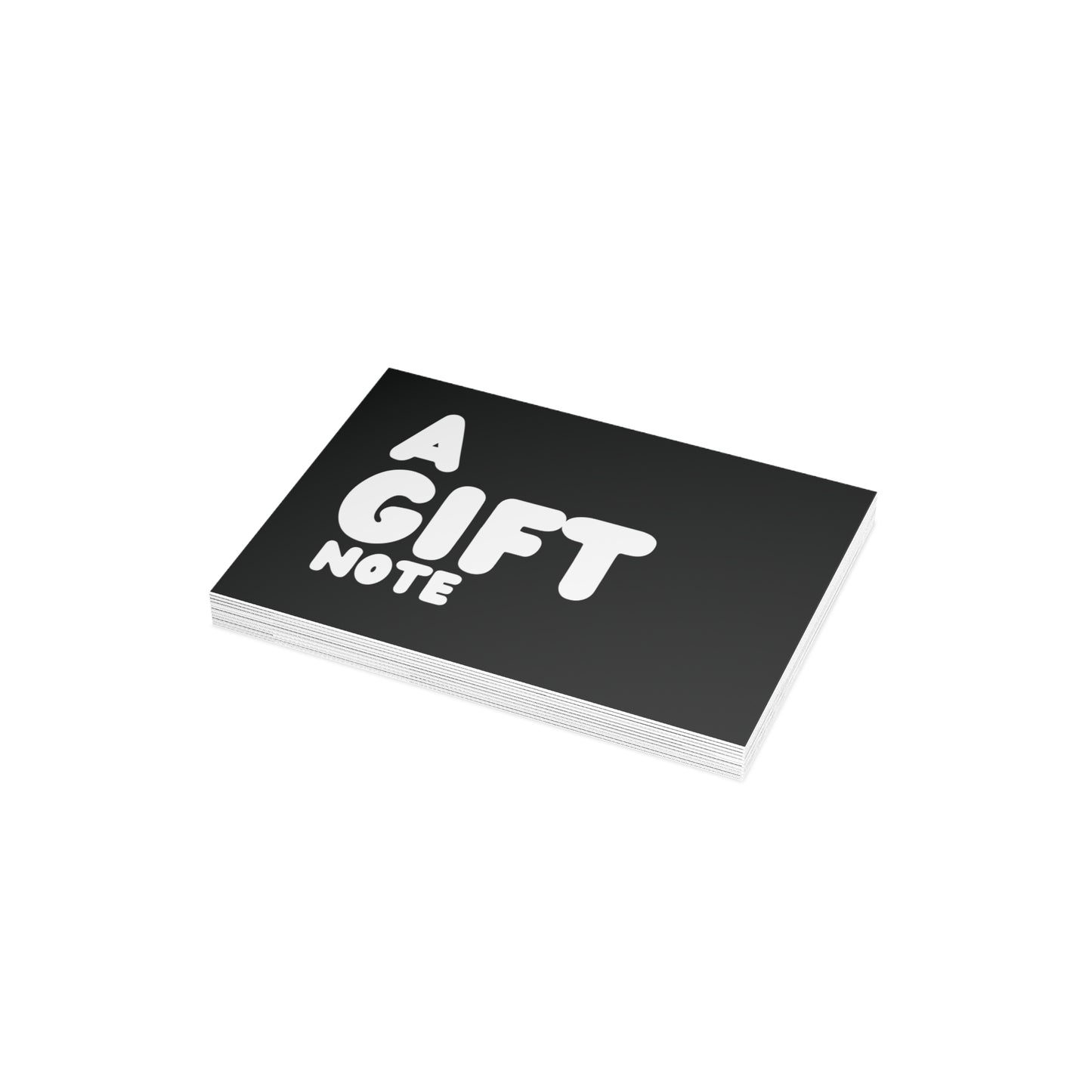 A Gift Note in Black and White Card Set - Quantities of 10, 30, 50