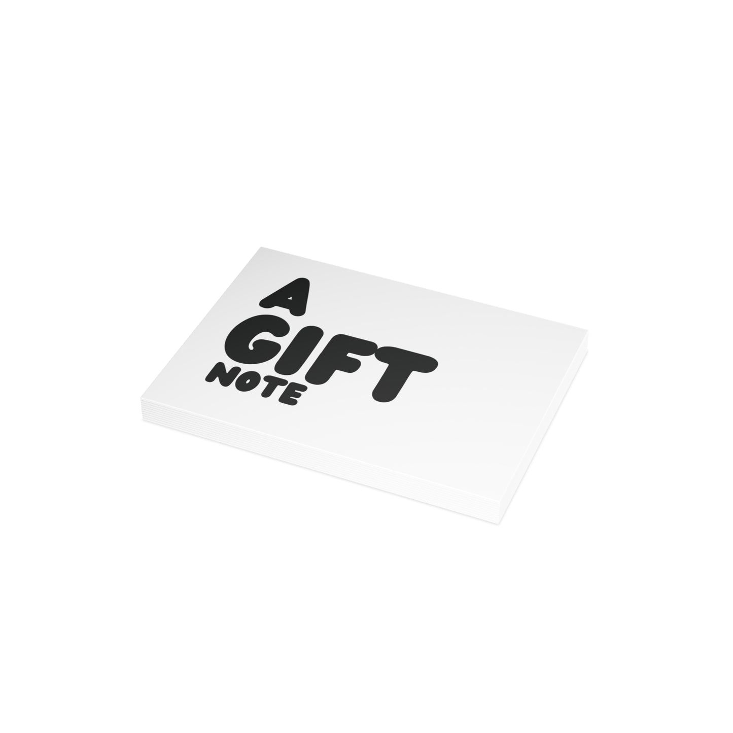 A Gift Note in White and Black Card Set - Quantities of 10, 30, 50