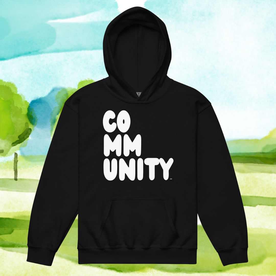 Community Kids in Black and White Unisex Hoodie