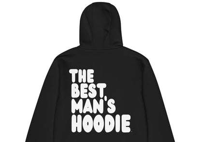 The APWT Gift Shop's Best Man's Hoodie Premium Unisex Zip-Up Hoodie from the APWT Wedding Shop and the Premium Basics Collection - Close-Up Back
