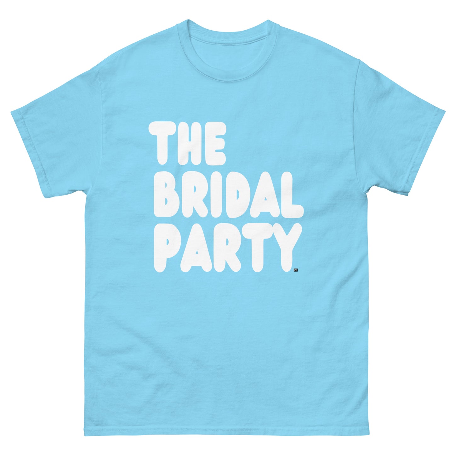 The Bridal Party Unisex T-Shirt in from the APWT Gift Shop in Sky Blue