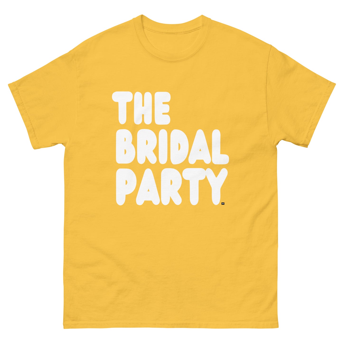 The Bridal Party Unisex T-Shirt in from the APWT Gift Shop in yellow