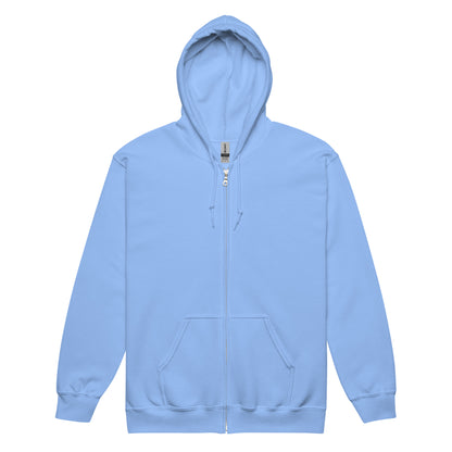 The Front of A Community in Sky Blue Unisex Zip-Up Hoodie