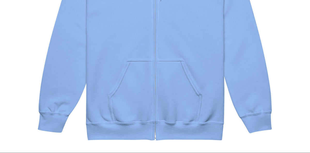 A Community in Sky Blue Unisex Zip-Up Hoodie