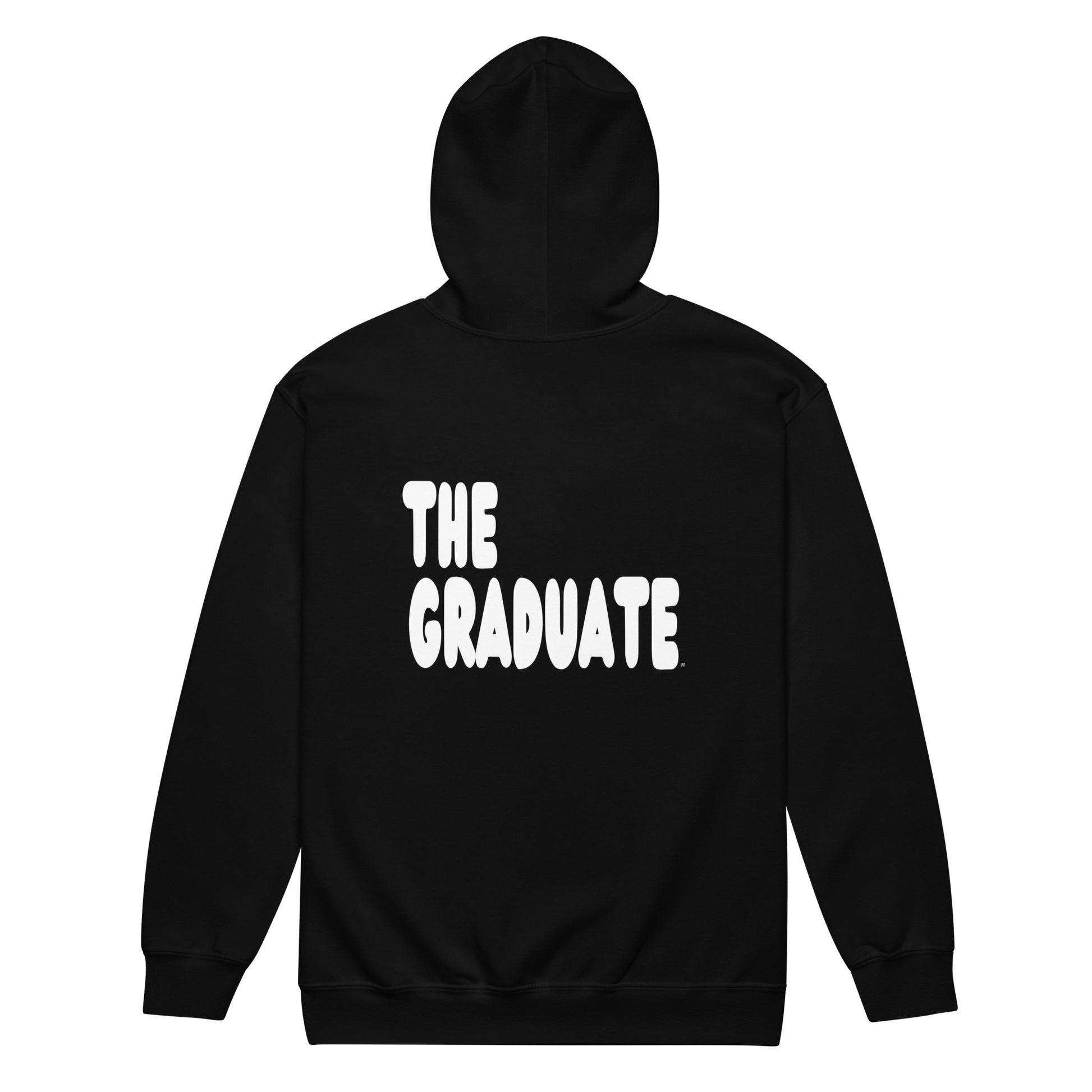 The Graduate Unisex Zip-Up Hoodie from the APWT Gift Shop in Black
