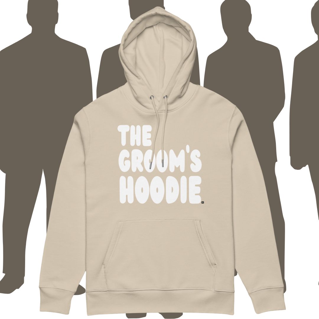 The Groom's Hoodie in Beige Premium Unisex Hoodie Listing Image