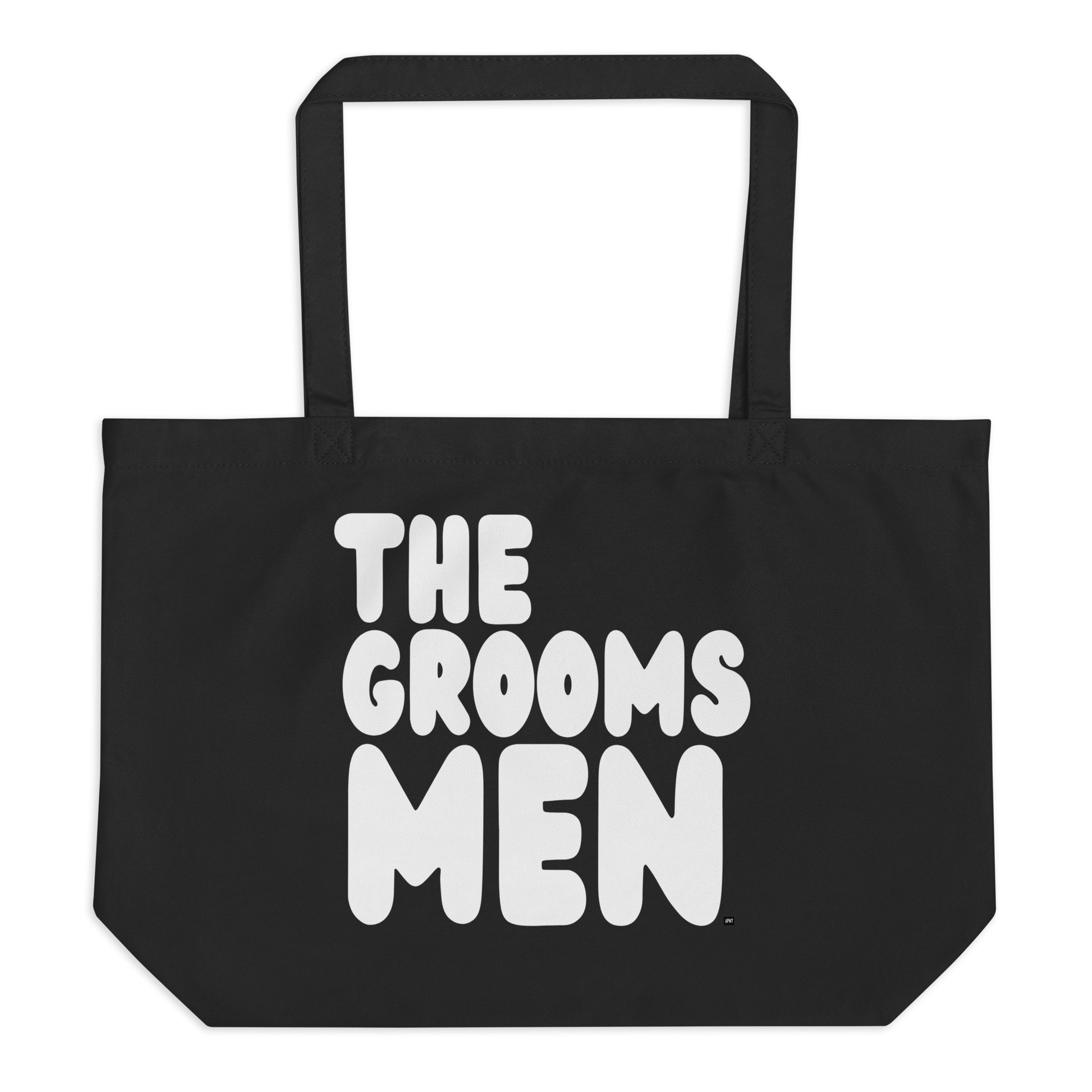 The Groomsmen Jumbo Black Tote Bag from the APWT Gift Shop Flat