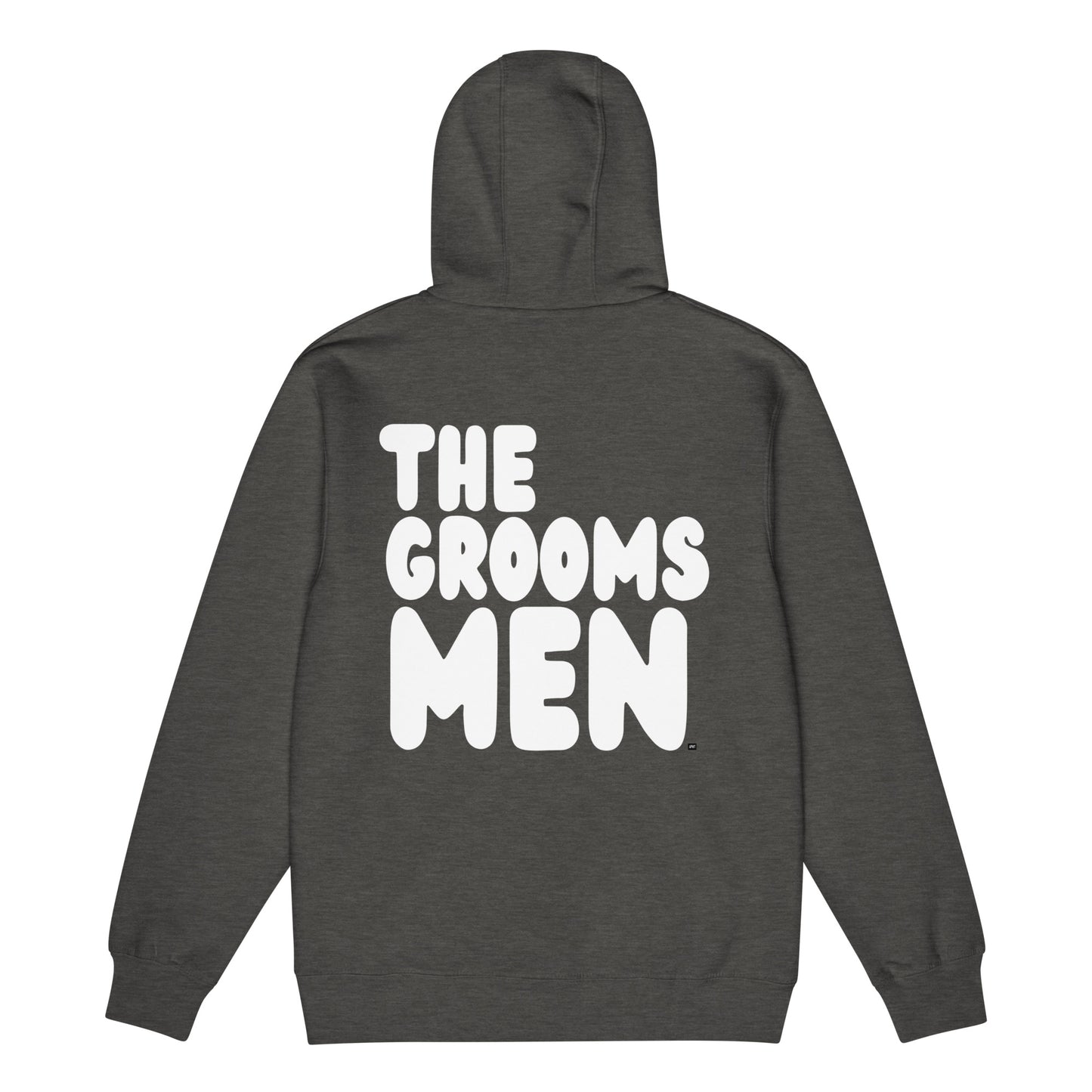 The Groomsmen Premium Unisex Zip-Up Hoodie in Dark Grey Flat
