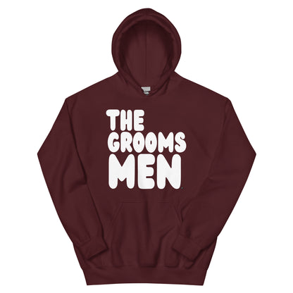 The Groomsmen Unisex Hoodie in Maroon Flat Image