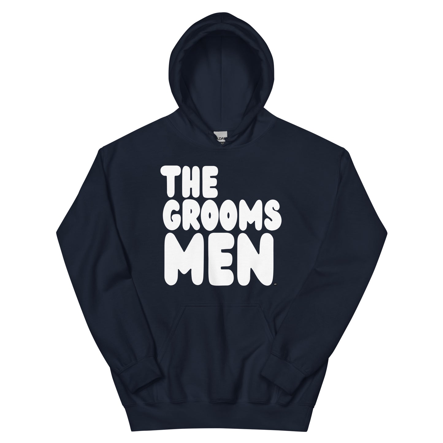 The Groomsmen Unisex Hoodie in Navy Blue Flat Image