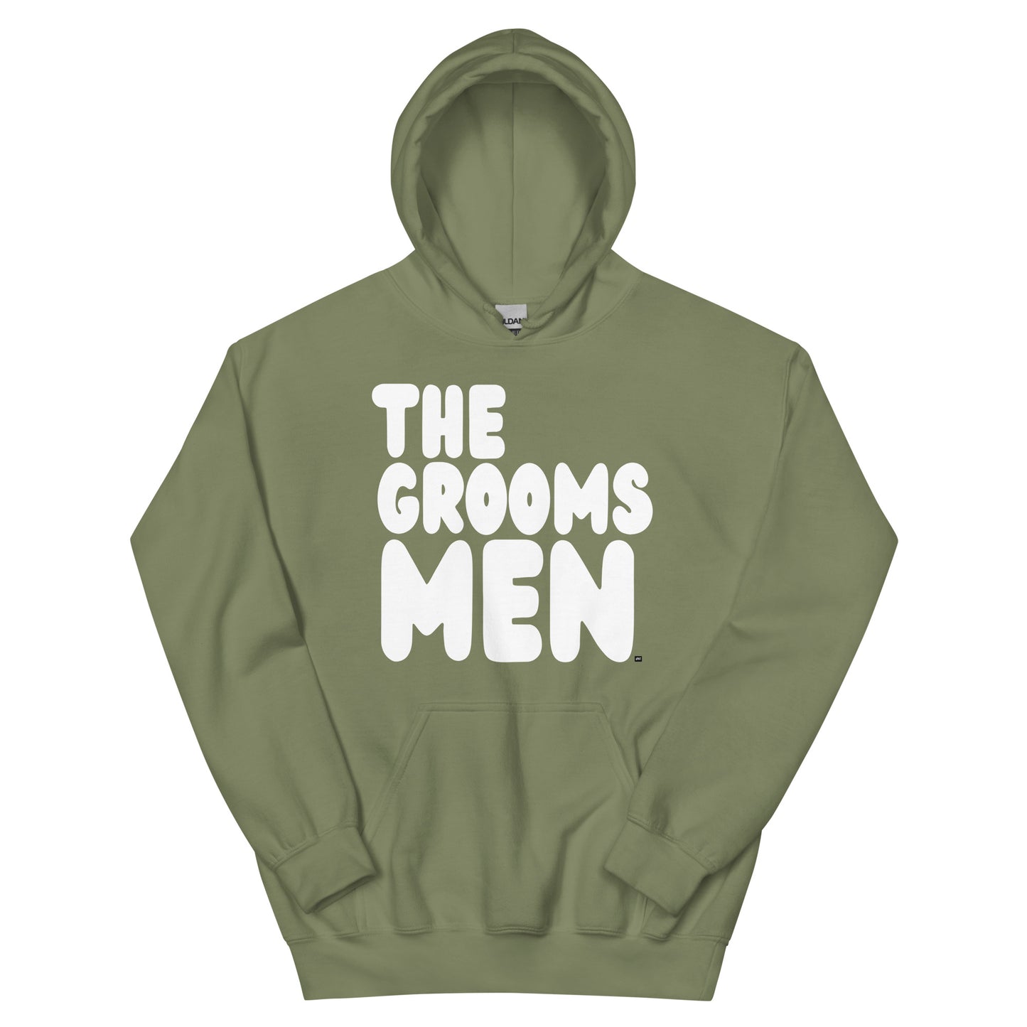 The Groomsmen Unisex Hoodie in Olive Green Flat Image