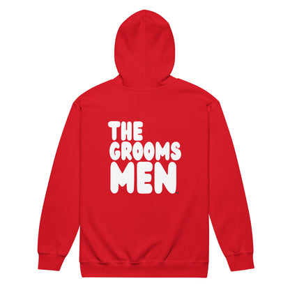 The Groomsmen Unisex Zip-Up Hoodie in Red