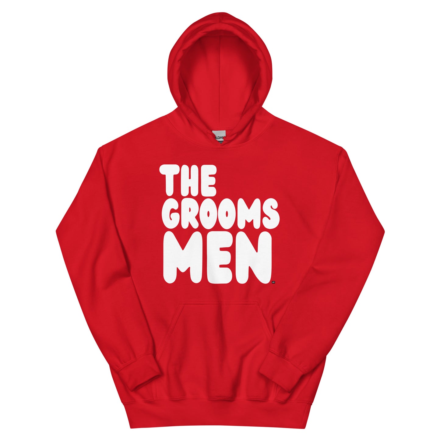 The Groomsmen Unisex Hoodie in Red Flat Image