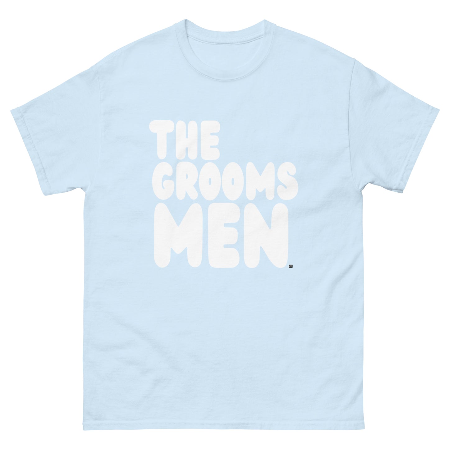 The Groomsmen Unisex T-Shirt in  Light Blue from the APWT Gift Shop