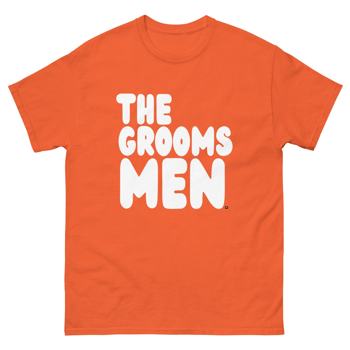 The Groomsmen Unisex T-Shirt in  Orange from the APWT Gift Shop