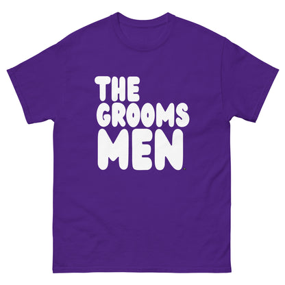 The Groomsmen Unisex T-Shirt in Purple from the APWT Gift Shop