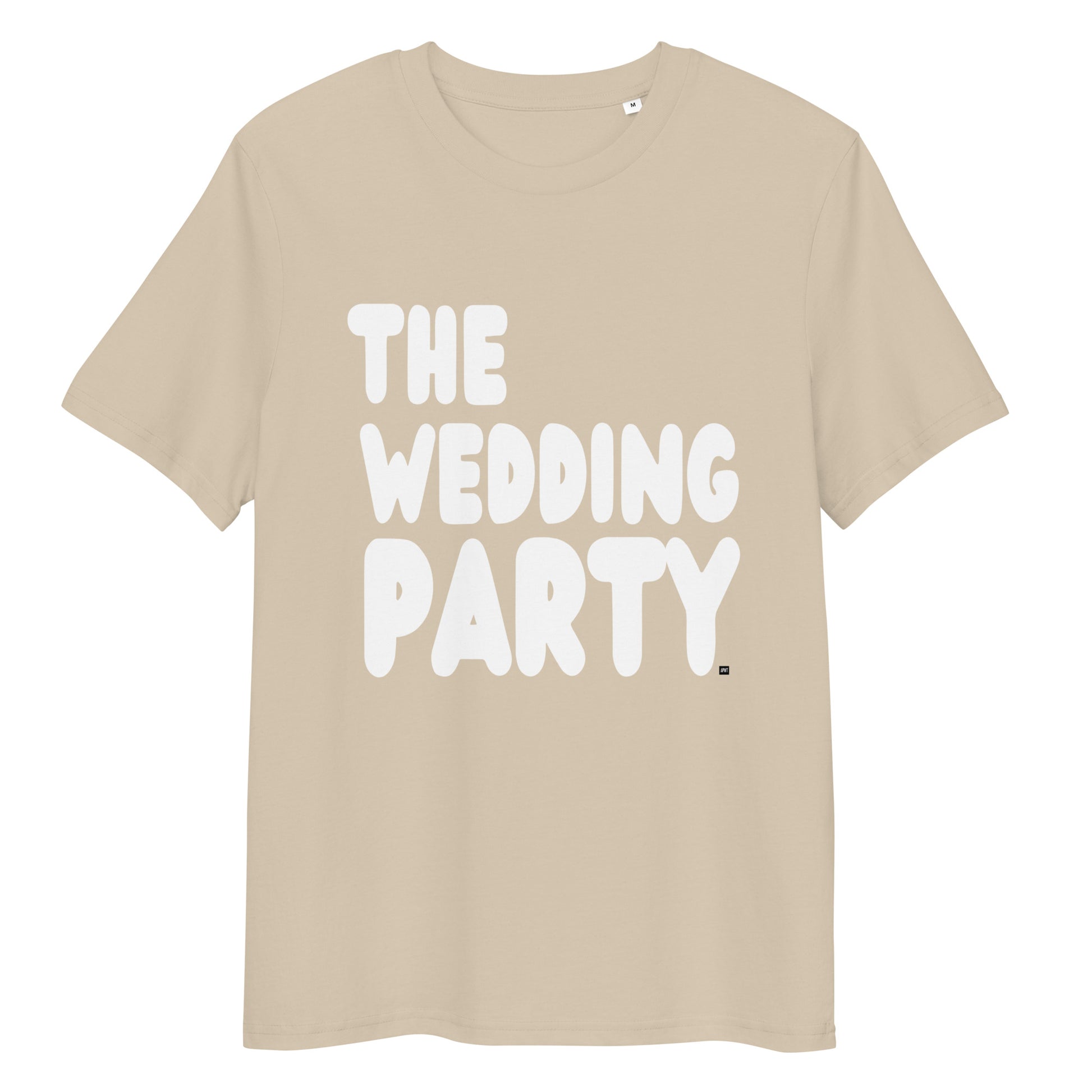 The Wedding Party Premium Unisex T-Shirt in Beige from the APWT Gift Shop