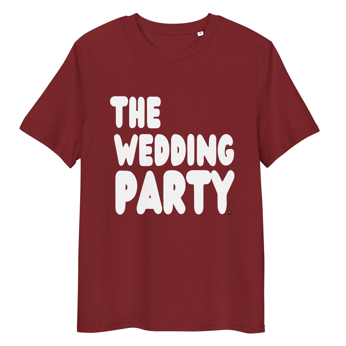 The Wedding Party Premium Unisex T-Shirt in Burgundy from the APWT Gift Shop