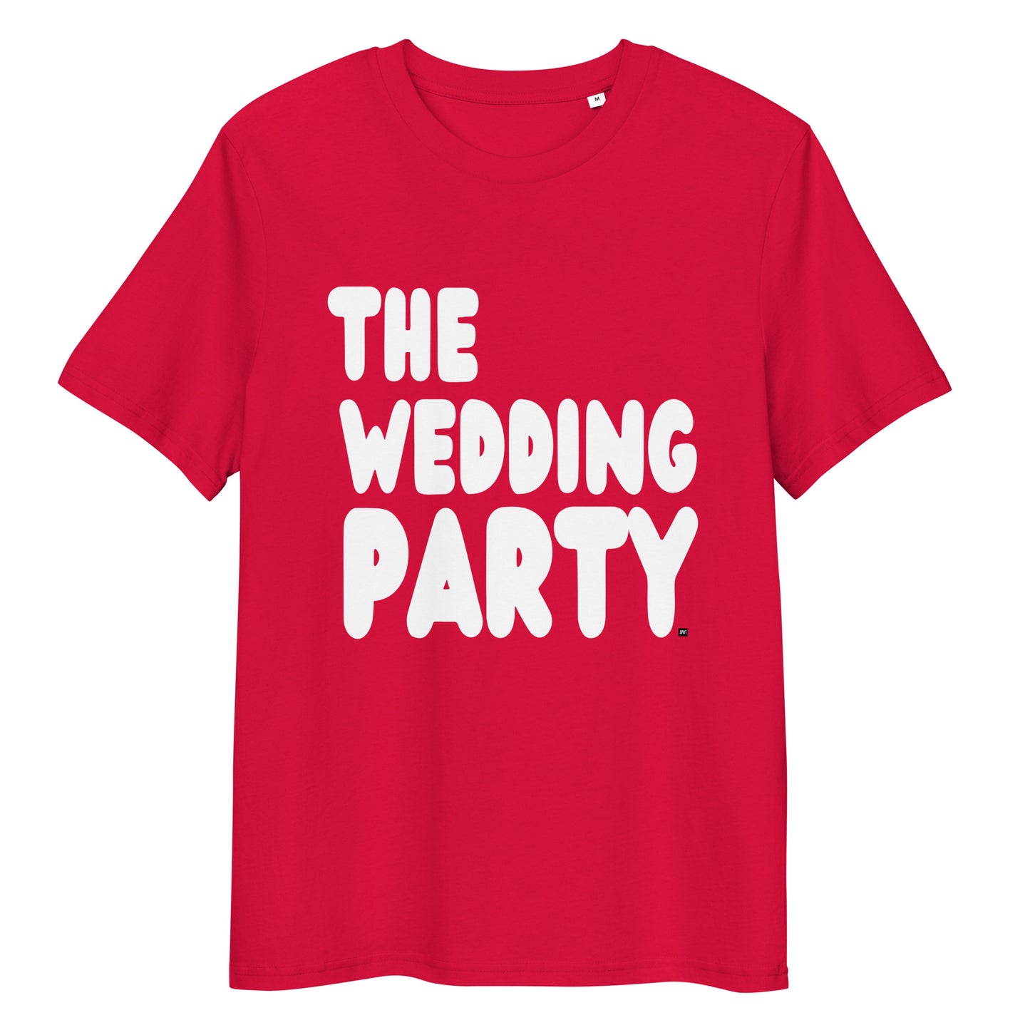 The Wedding Party Premium Unisex T-Shirt in Red from the APWT Gift Shop