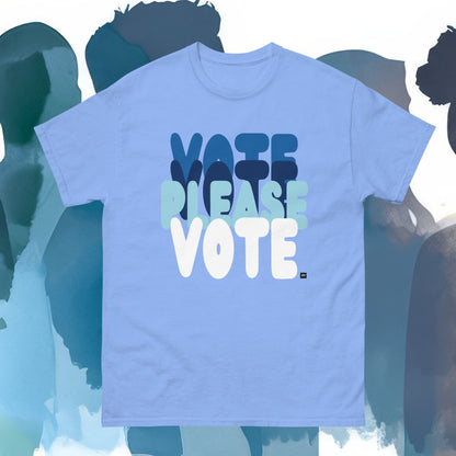 Please Vote in Sky Blue Unisex T-Shirt