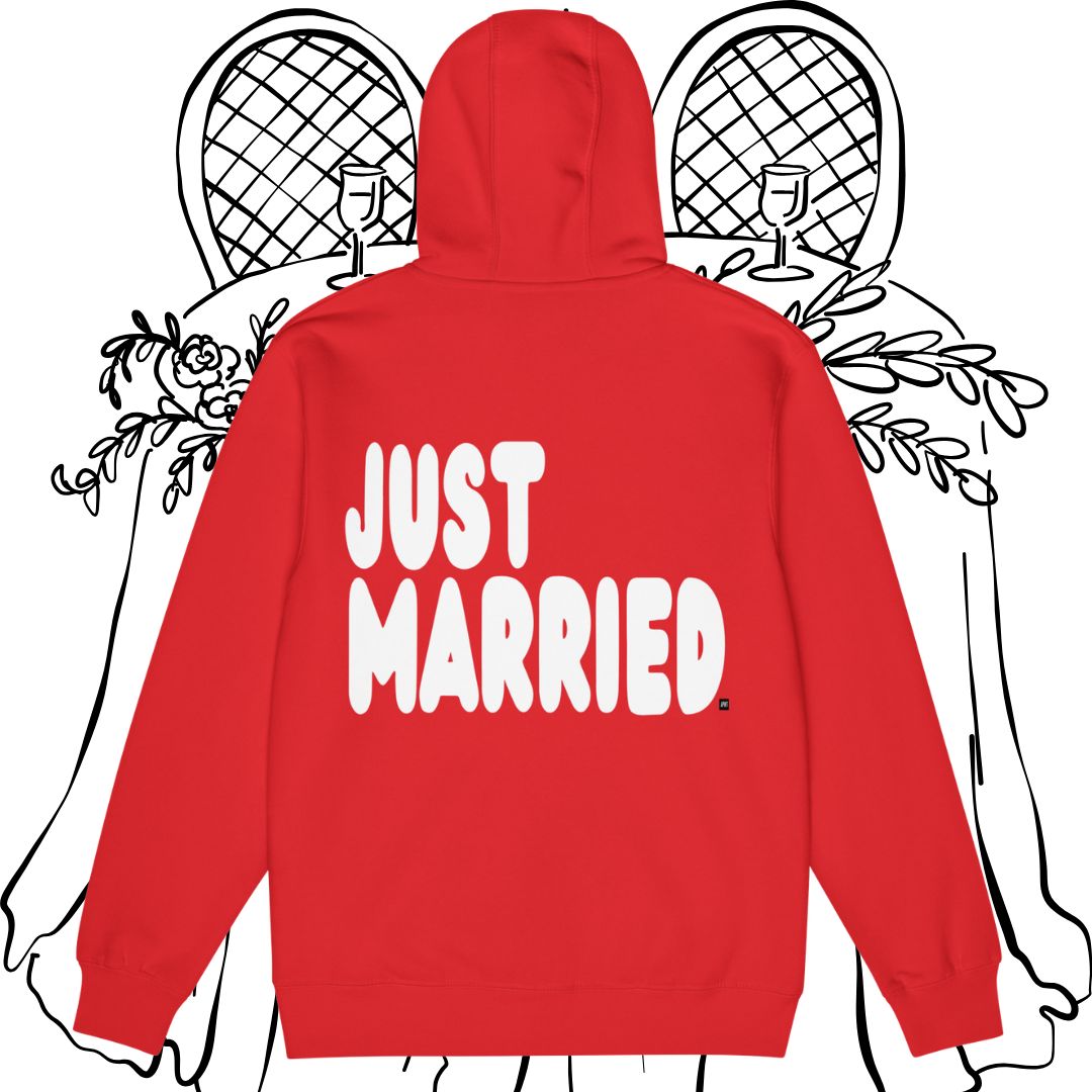 Just Married Premium Unisex Zip-Up Hoodie - Available in Assorted Colors