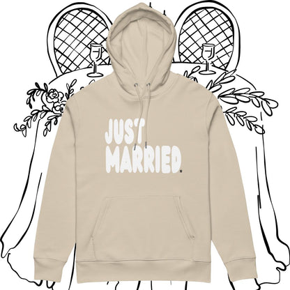 Just Married Premium Unisex Hoodie - Available in Assorted Colors