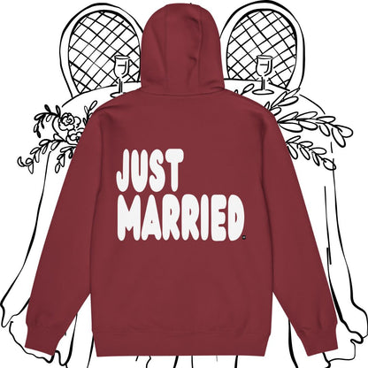 Just Married Premium Unisex Zip-Up Hoodie - Available in Assorted Colors