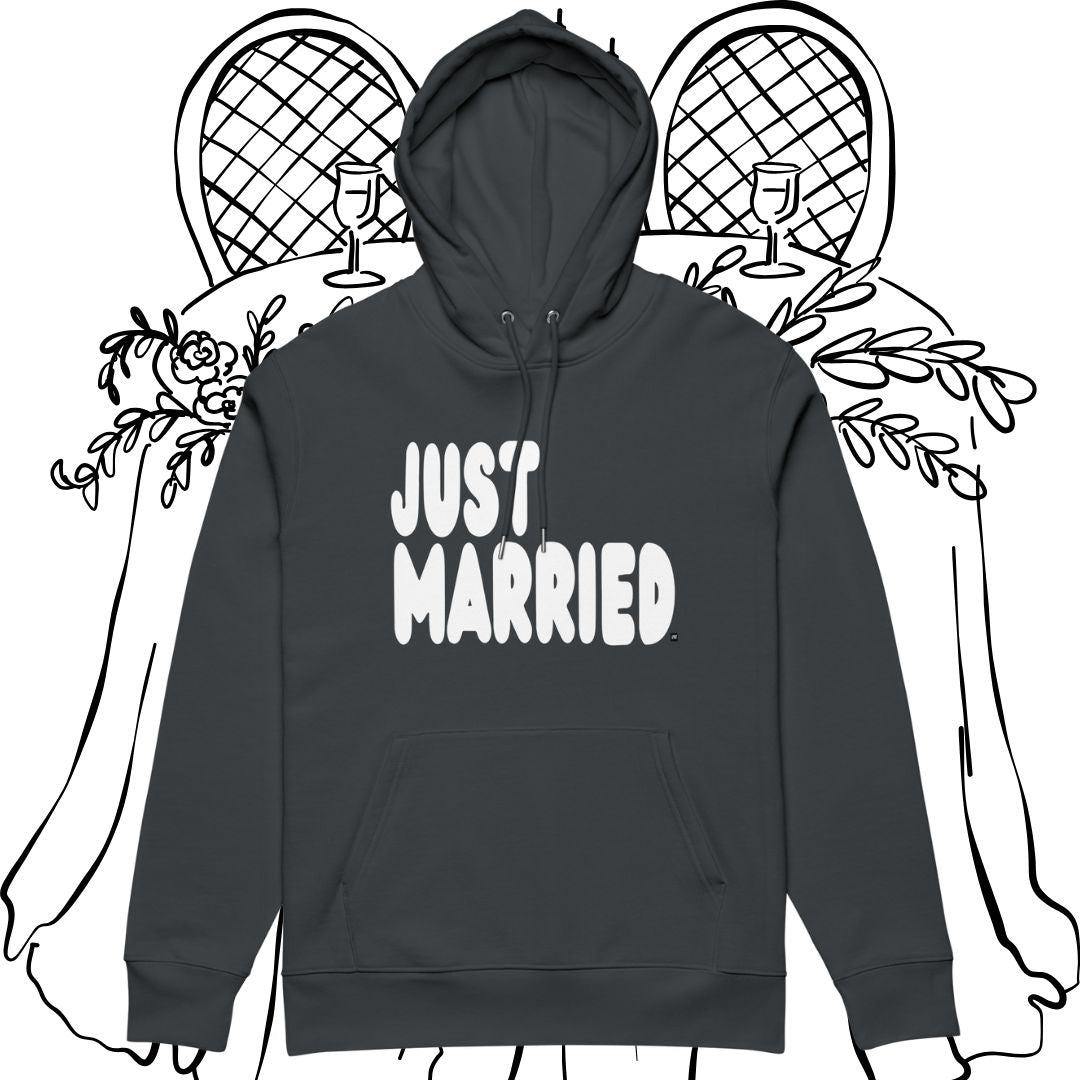 Just Married Premium Unisex Hoodie - Available in Assorted Colors