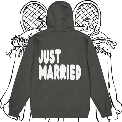 Just Married Premium Unisex Zip-Up Hoodie - Available in Assorted Colors