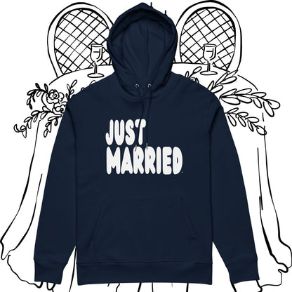 Just Married Premium Unisex Hoodie - Available in Assorted Colors